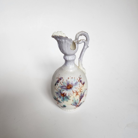 Vintage Floral Pitcher Vase Small Bud Vase Decorative Ceramic Creamer - Picture 1 of 7